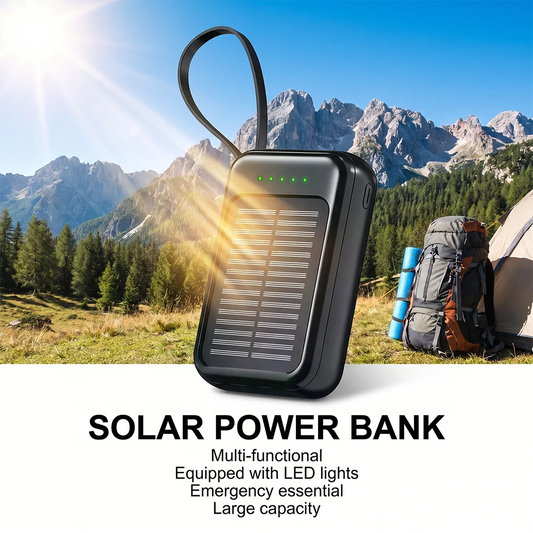 UK Stocked Solar Power Bank 20000mAh Portable Phone Charging Povew bank Outdoor External Battery Charger with LED Light for All Smartphones