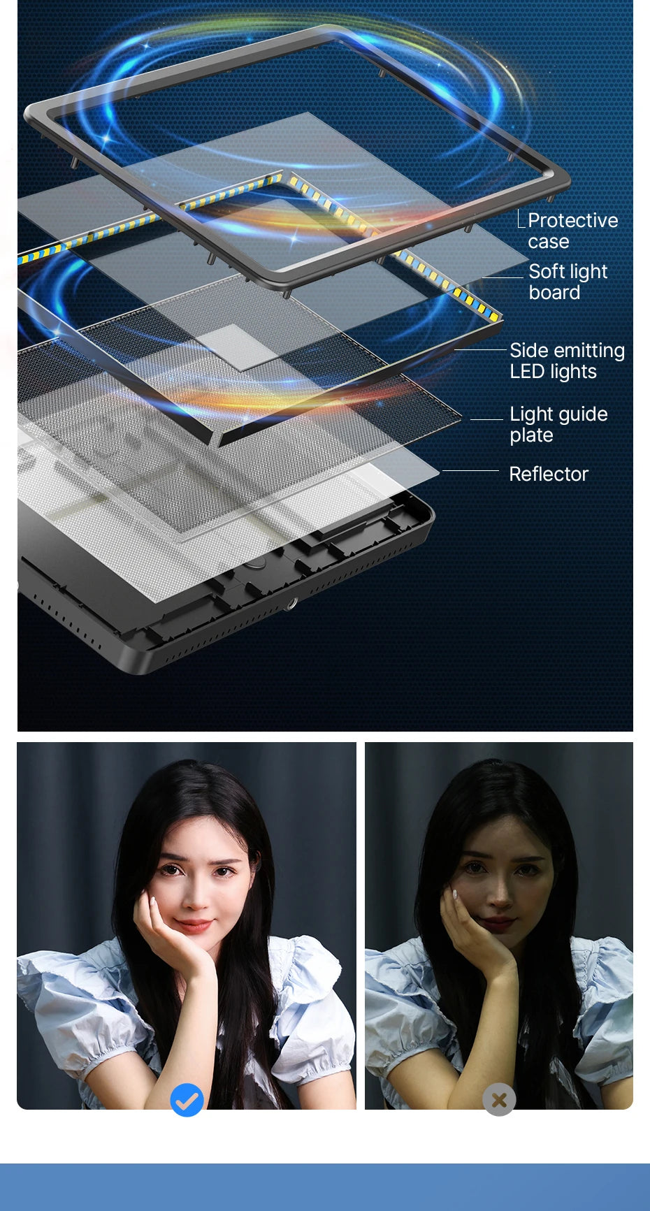 Ulanzi VIJIM K20 pro Desktop Led Panel Lights Photography Studio Lamp Fill light With Super Clamp Extend Stand for Live Stream