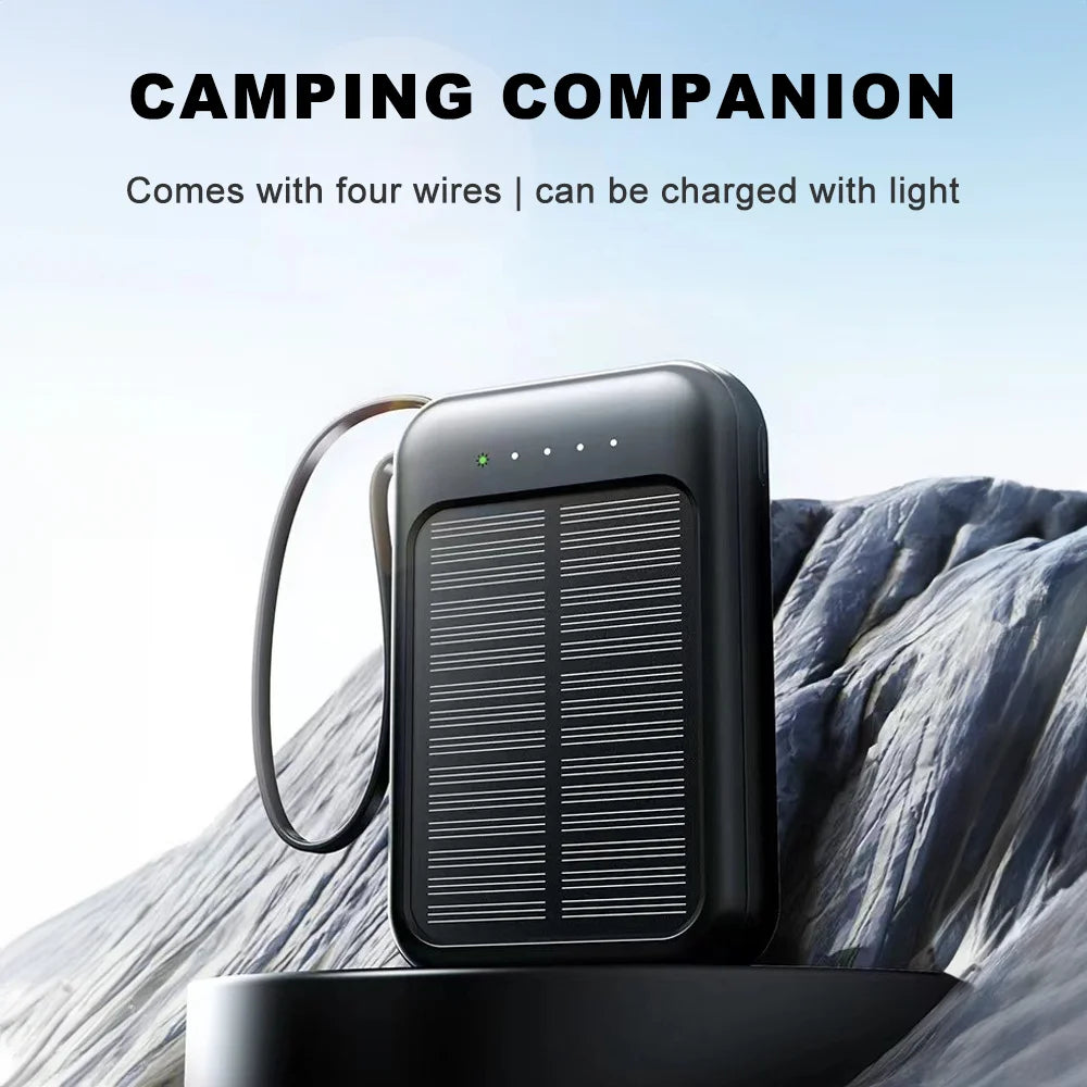 UK Stocked Solar Power Bank 20000mAh Portable Phone Charging Povew bank Outdoor External Battery Charger with LED Light for All Smartphones