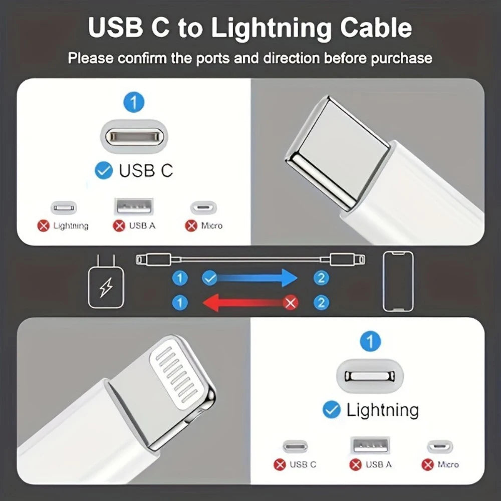 PD 20W Fast Charger Foldable Phone Adapter For iPhone 14 13 12 11 Pro Max 8 7 6 6s Plus Quick Charging Data Cable Accessories