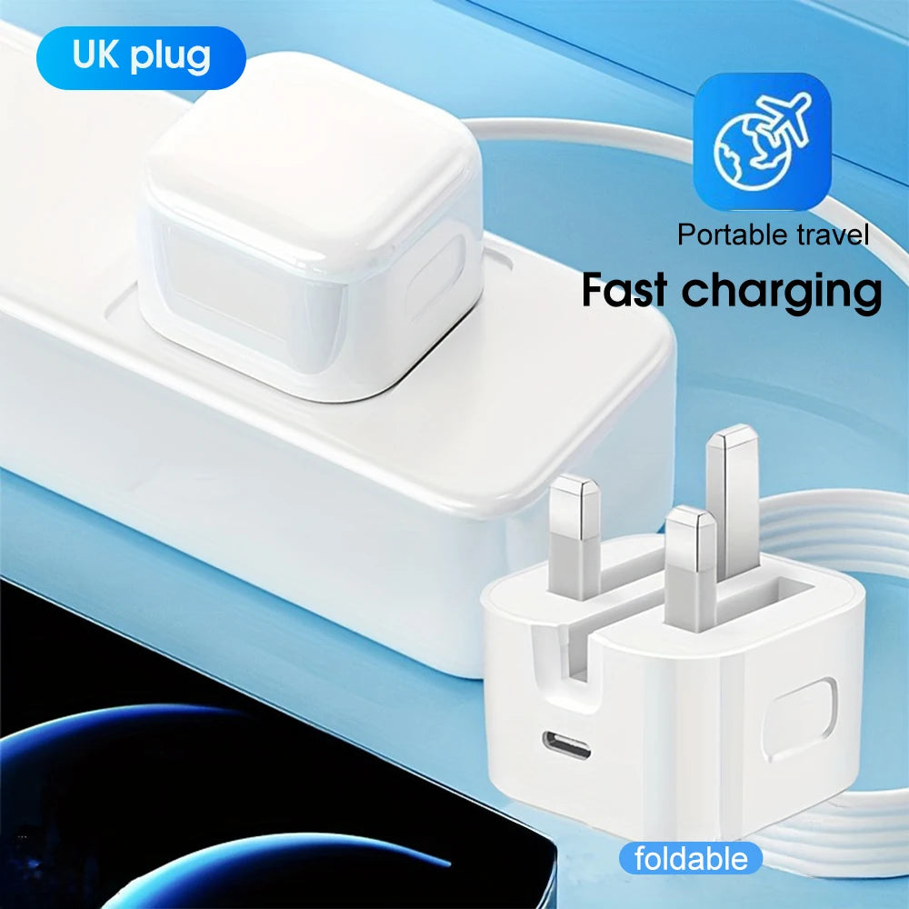 Charger With Phone Cable Mobile Phone Adapter 20W For iPhone 15 16 iPad 9 10 11 iPad Air 4 5 6 Type-C Interface