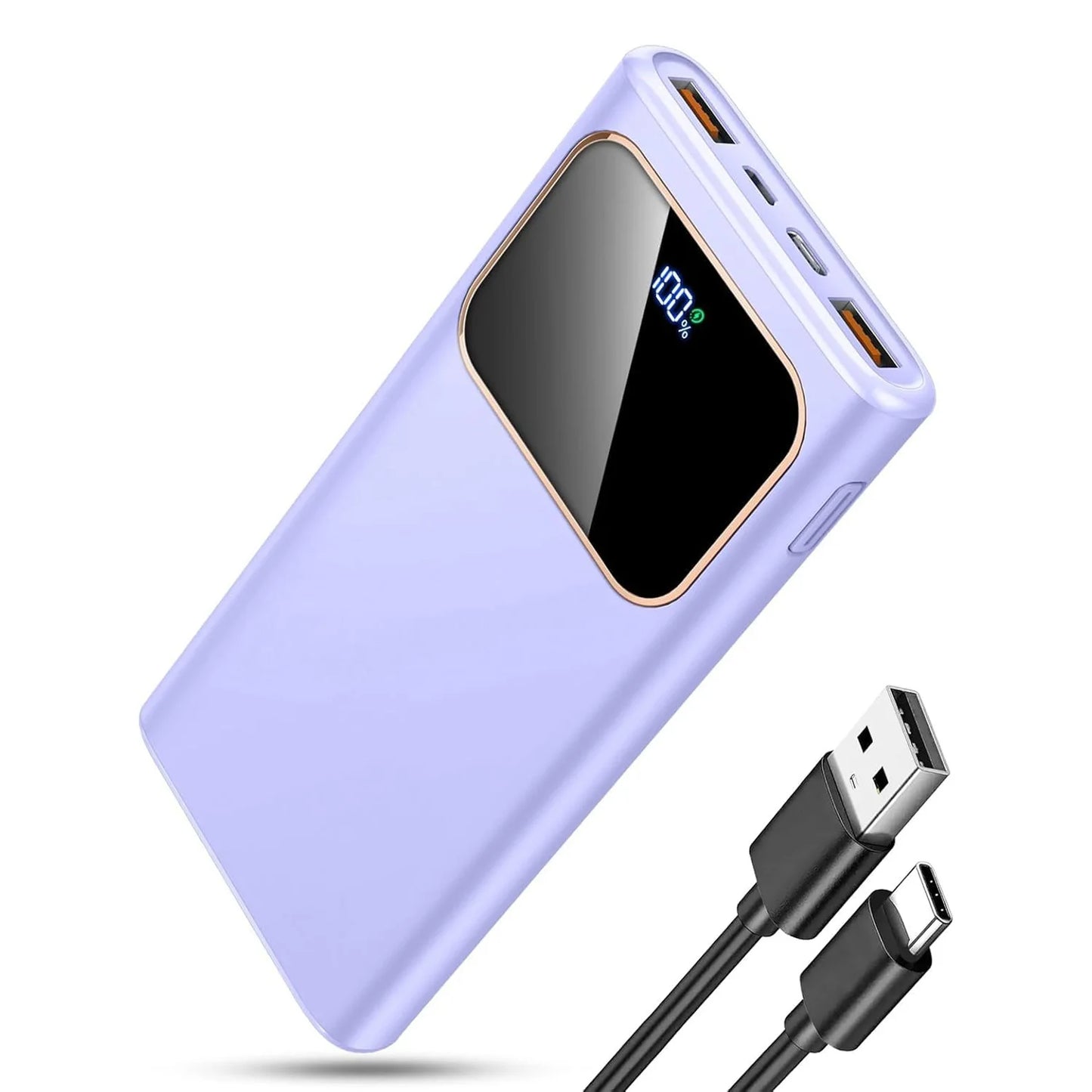 DY201 22.5W Fast Charge Power Bank 10000mAh | USB-C 3 Ports + 8-Layer Protection | LED Display Universal Compatibility.