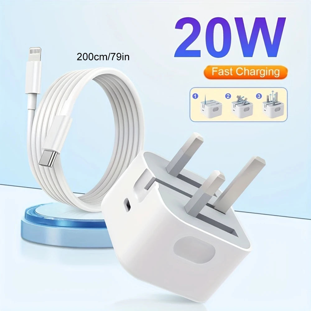 PD 20W Fast Charger Foldable Phone Adapter For iPhone 14 13 12 11 Pro Max 8 7 6 6s Plus Quick Charging Data Cable Accessories