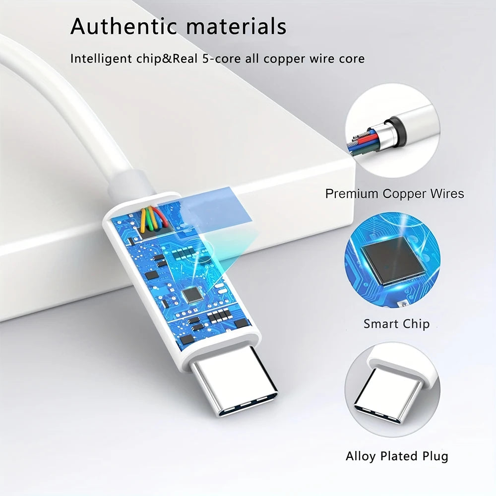 Charger With Phone Cable Mobile Phone Adapter 20W For iPhone 15 16 iPad 9 10 11 iPad Air 4 5 6 Type-C Interface
