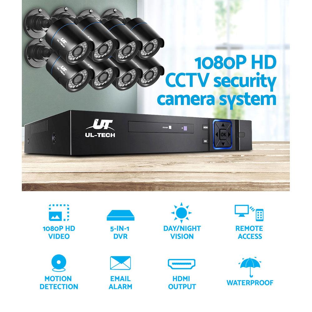 UL-TECH 1080P Security Camera System 8CH DVR with 8 CCTV Bullet