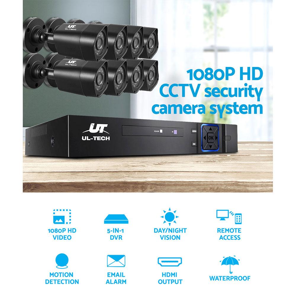 UL-TECH 1080P Security Camera System 8CH DVR with 8 CCTV Square
