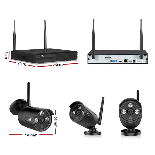UL-tech Kabelloses CCTV-Sicherheitssystem 8-Kanal NVR 3MP 4 Bullet Kameras