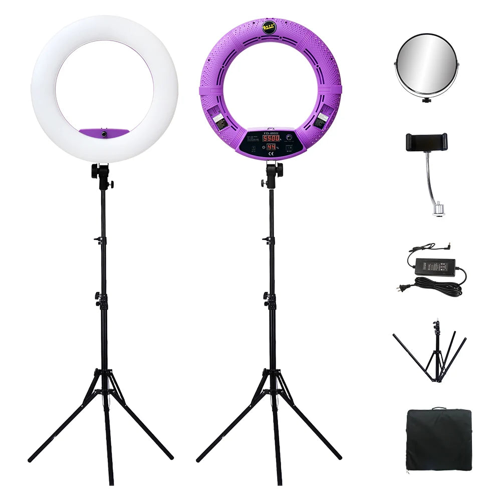 Yidoblo FD-480 18' Dimmable LED Ring Lamp Kit 96W LED Makeup Tattoos Light Lamp Ring Light + Stand (2M) + Handbag