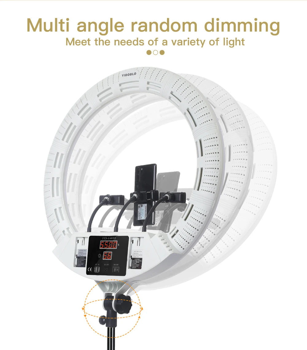 100W 22" Ring lamp 55cm Remote Control Ring Light Kit Super Bright LED Ring Lamp For Makeup Beauty Nail handbag & Tripod FD640