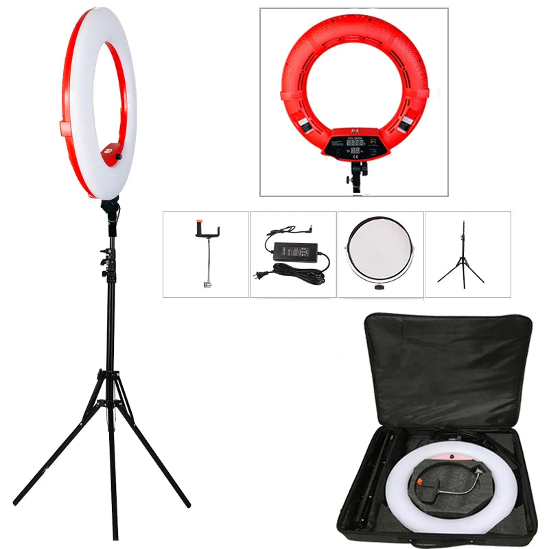 Yidoblo FD-480 18" Dimmbare LED-Ringleuchte Kit 96W LED Make-up Tattoos Licht Lampe Ringlicht + Ständer (2M) + Handtasche