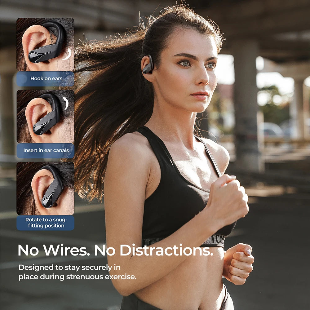 Mpow Flame Solo Wireless Earphones TWS Bluetooth 5.4 Earbuds with ENC Noise Cancellation Mic IPX7 Waterproof for Running Sport
