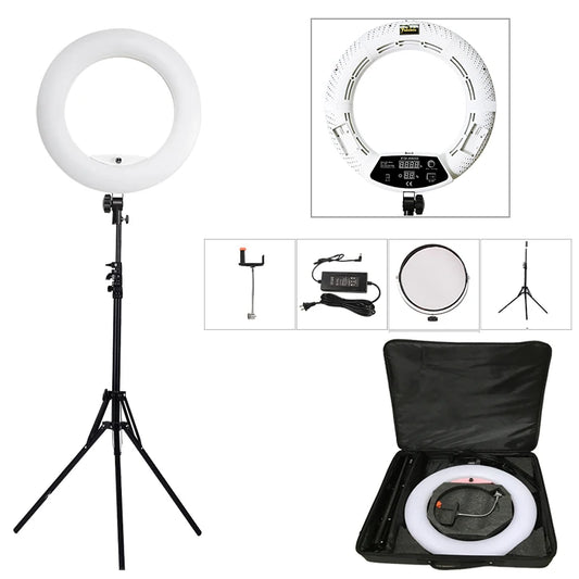 Yidoblo FD-480II 18" Fotostudio Dimmbare LED-Ringlampe 480 LEDs Videoleuchte Fotografische Beleuchtung + Ständer (2M) + Kugelkopf