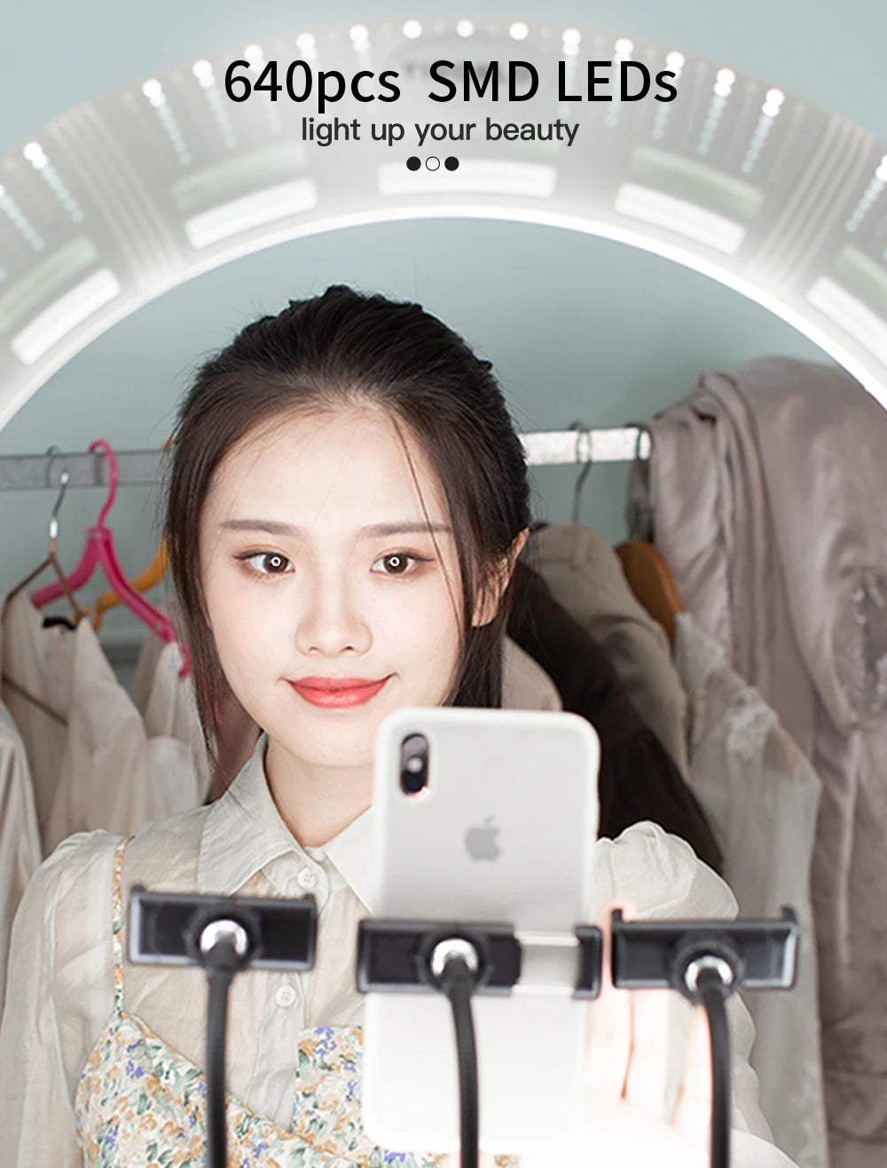 100W 22" Ring lamp 55cm Remote Control Ring Light Kit Super Bright LED Ring Lamp For Makeup Beauty Nail handbag & Tripod FD640