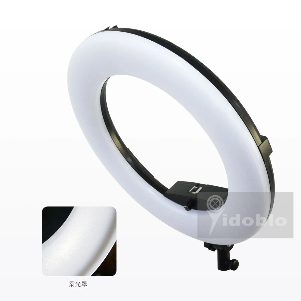 Yidoblo FD-480II 18' Photography Studio Dimmable LED Ring Lamp 480 LEDs Video Light Lamp Photographic Lighting + Stand (2M) + Ba