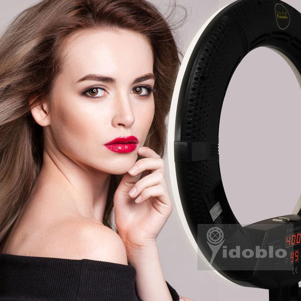Yidoblo FD-480 18' Dimmable LED Ring Lamp Kit 96W LED Makeup Tattoos Light Lamp Ring Light + Stand (2M) + Handbag