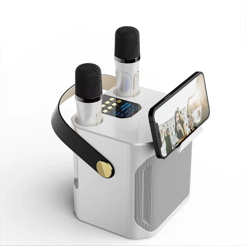 High Power Karaoke Bluetooth Speaker with Dual Microphone