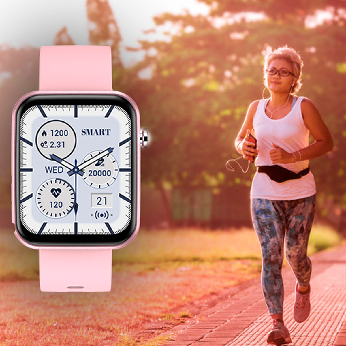 Fortschrittliche Smartwatch mit drei Armbändern und Wellness- + Aktivitäts-Tracker