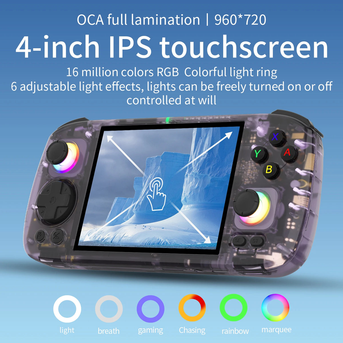 ANBERNIC RG406H Handheld Game Console 4 Inch IPS Multi-touch Screen Android 13 3D Hall joystick hall trigger Video Game RG 406H