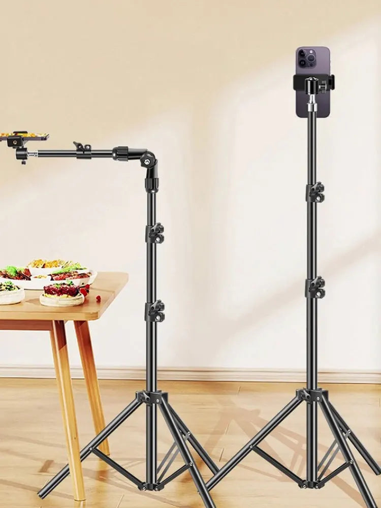 Horizontal Overhead Tripod Adjustable Cell Phone Tripod Stand for Recording/Watching/Vlog