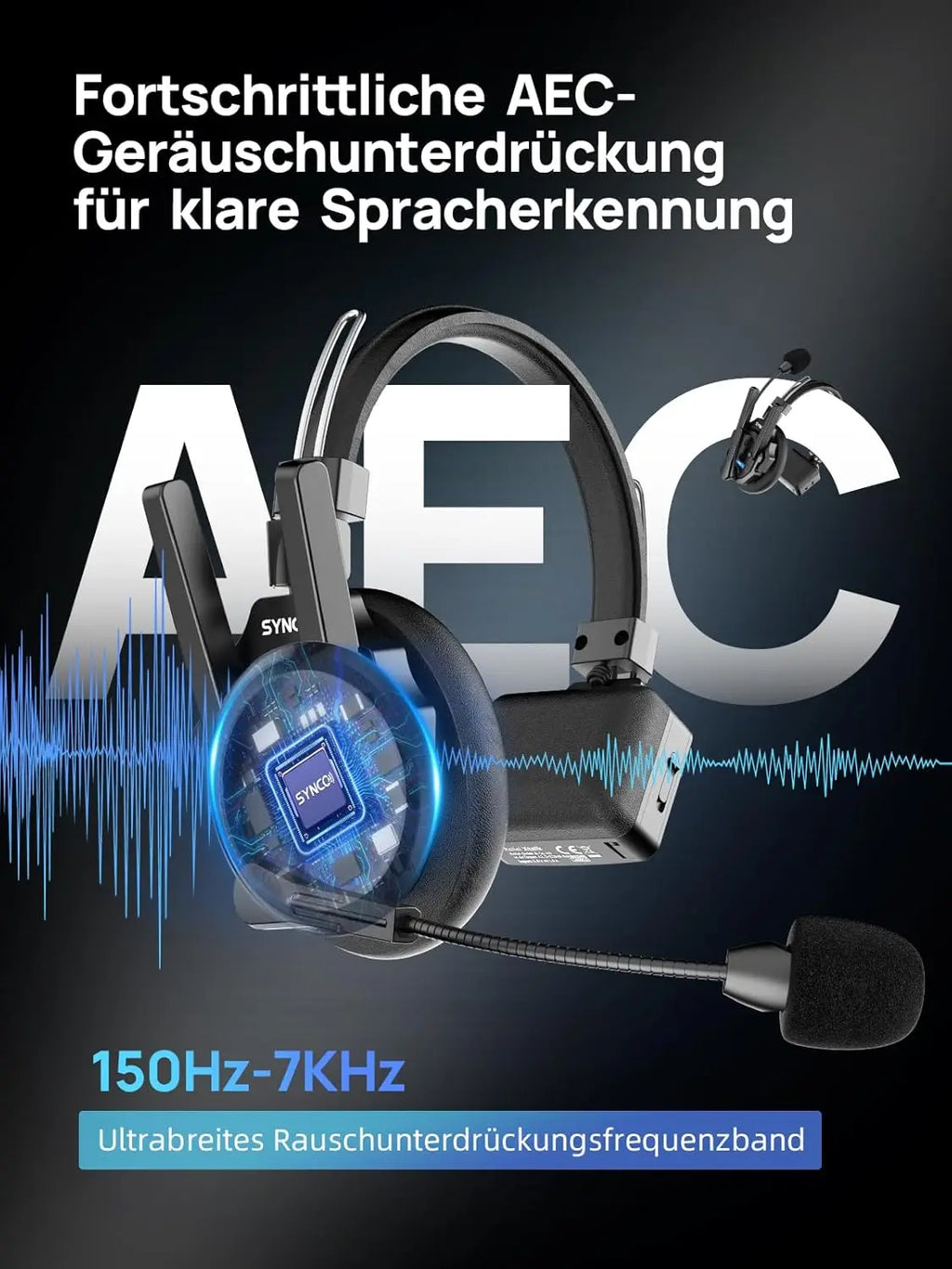 SYNCO XTALK XPRO5 Wireless Intercom Headset 2.4GHz Full Duplex 24H Battery Life 500M Range Real-time Team Communication