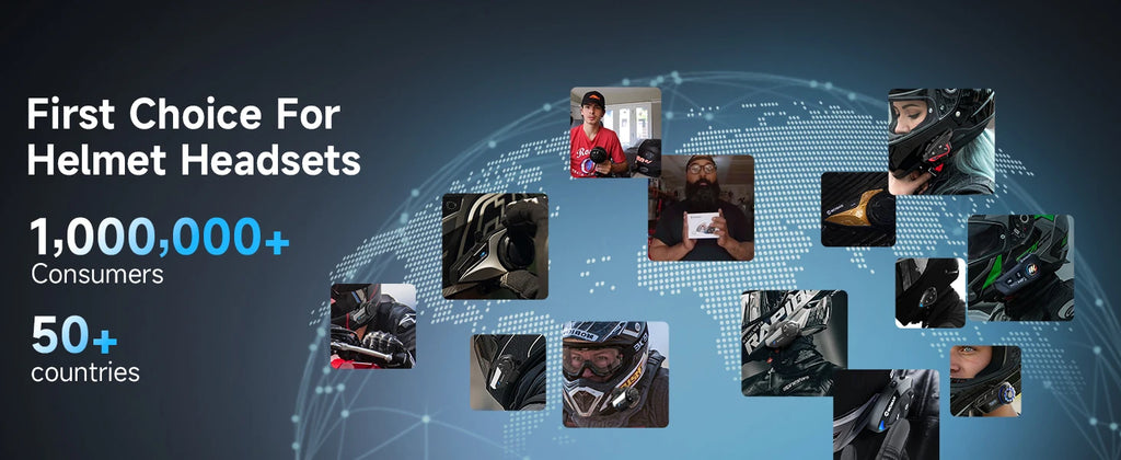Moman Motorcycle Intercom System Helmet Headset Wireless Interphone H2S 1000M Wireless Music Sharing