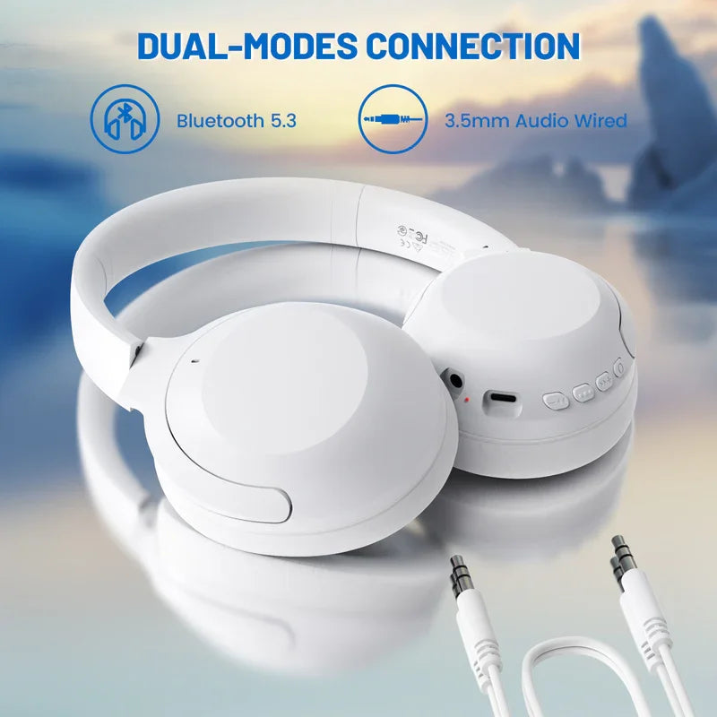 ATTACK SHARK G300 Wireless Active Noise Cancelling Headset, Bluetooth 5.3 Deep Bass HD Stereo Sound Over Ear, 20H Playtime, Built-in Mic Lightweight Design 3.5mm Gaming Headset