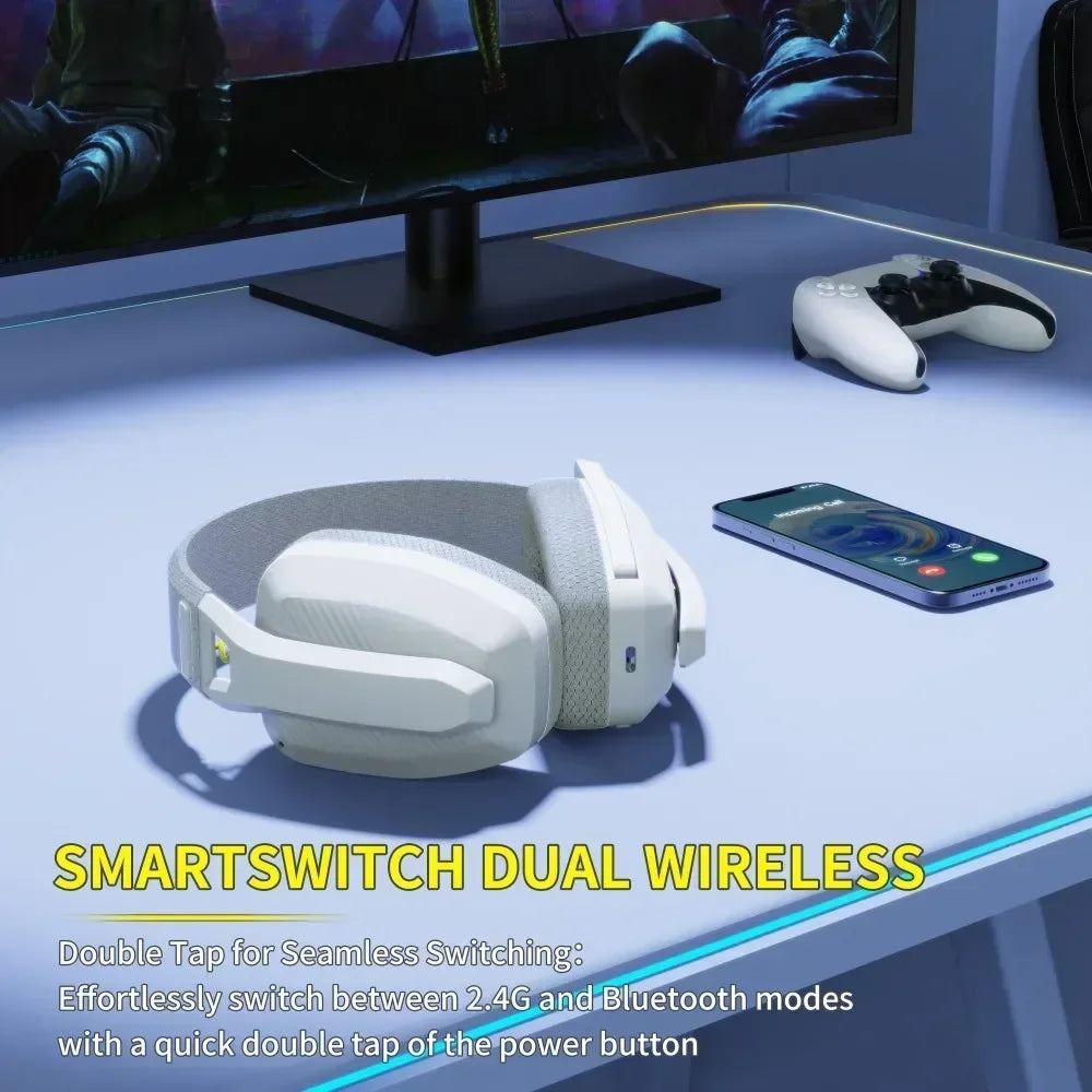 Wireless Gaming Headset with Mic White