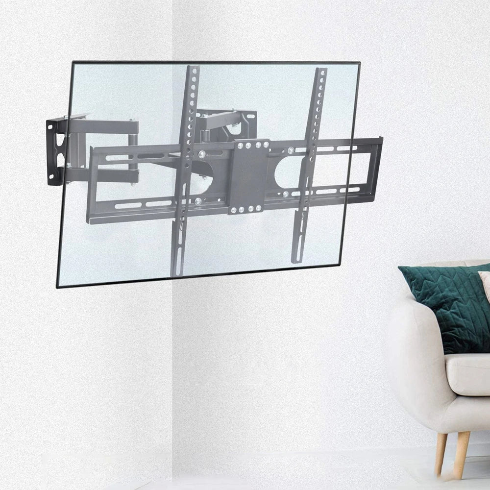 Soporte de pared inclinable y giratorio para TV de esquina, con brazo articulado de movimiento completo para televisores LCD de 32 a 65 pulgadas