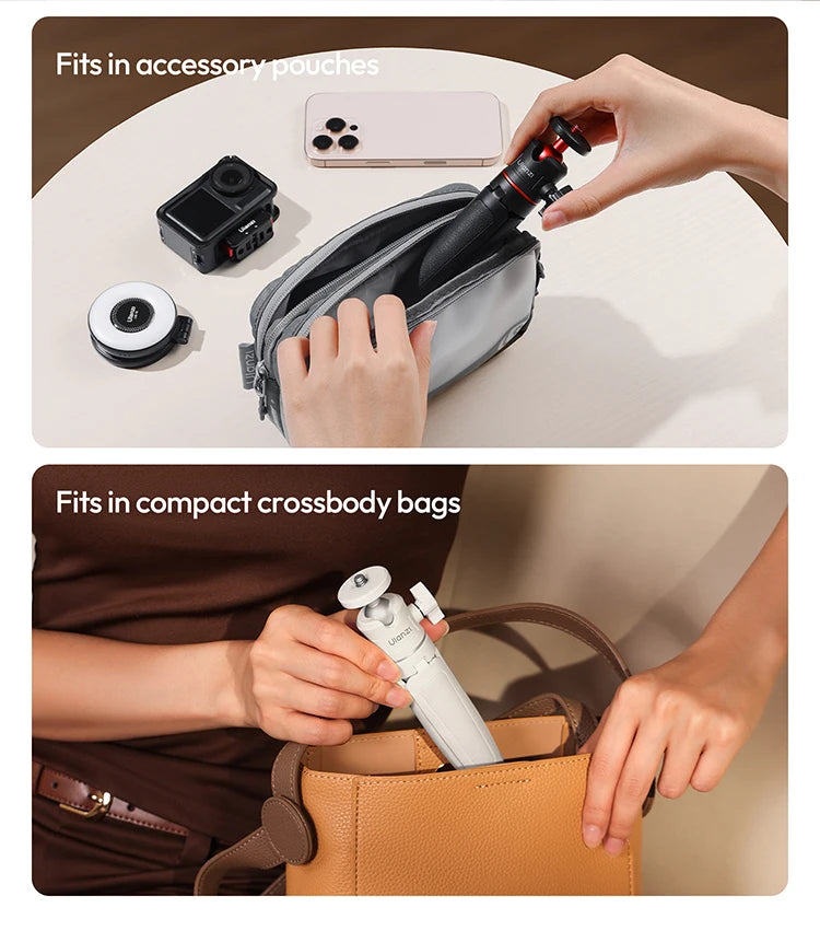 Ulanzi MT-08 Mini Tripod White Color Foldable Tripod Monopod  Mount 1/4'' Tripod Universal for DSLR Android iPhone Smartphone