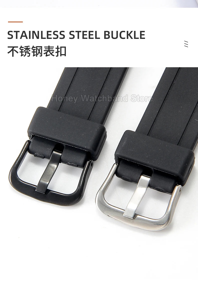 For Casio W-800H F-91W/84/94 Eco Friendly Recycled Resin Watch Strap Black 18mm Convex Fastener Hypoallergenic Quick Release