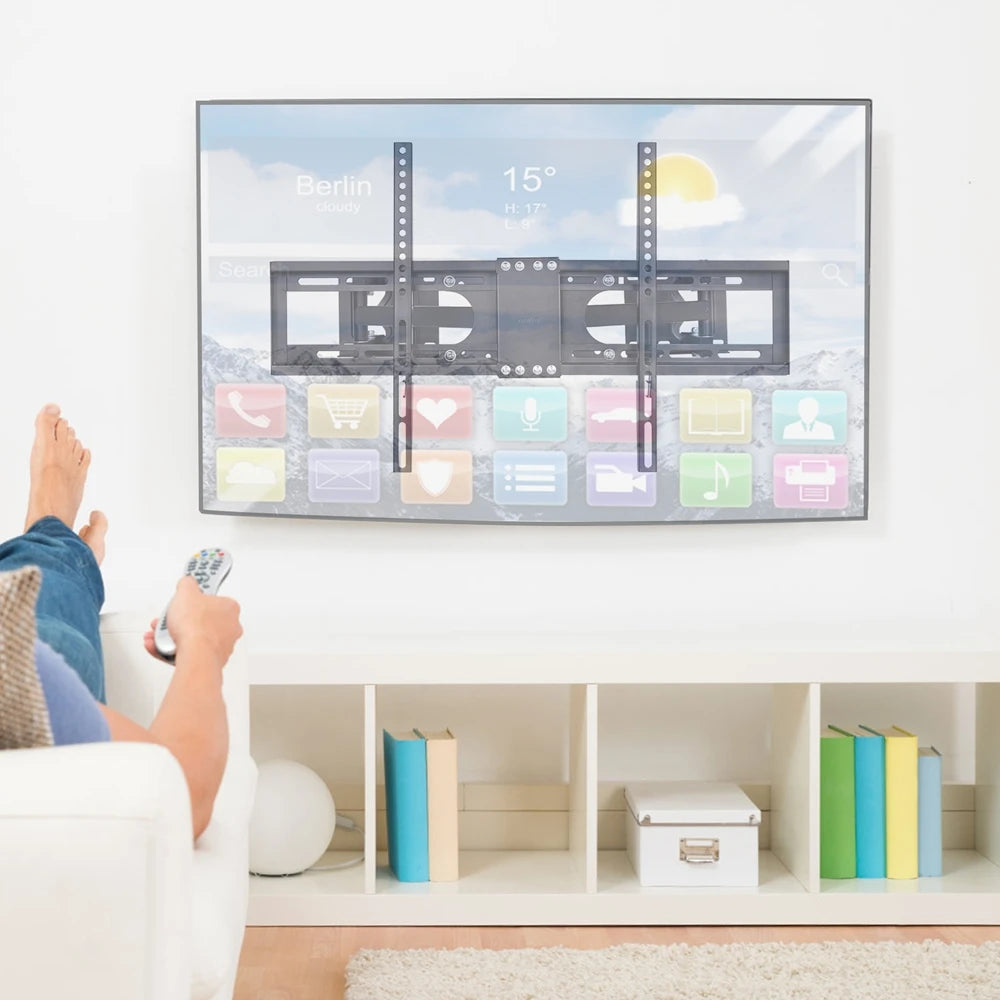 Corner TV Bracket Tilt and Swivel TV Wall Bracket Articulating Arm Full Motion TV Mount for 32-65 inch LCD Wall-mounted TV Stand