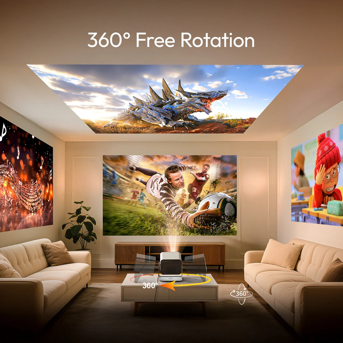 BYINTEK R90 Max Magic 4 Max Full HD 1080P Projector 4K Google TV 11.0  DLP 2200 ANSI Lumens 3D 4K Supported