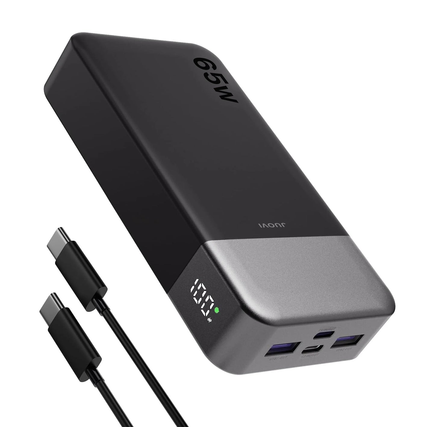 JUOVI Power Bank 65W 20000mAh Laptop Portable Charger, PD QC Fast Charging External Battery Pack for MacBook iPad Tablet iPhone