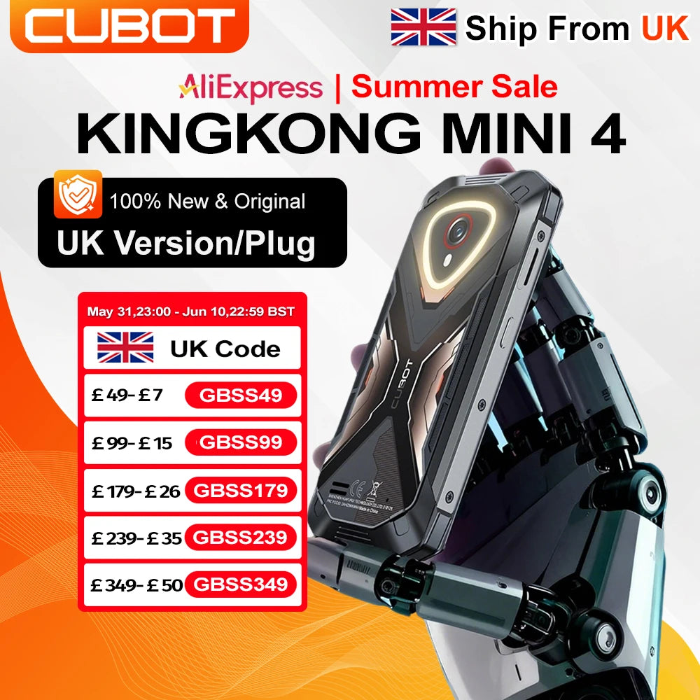 [Ship From UK] Cubot KingKong Mini 4 4.7-Inch Display Rugged Smartphone 4700mAh 6GB+128GB NFC 48MP Camping Light Android 15