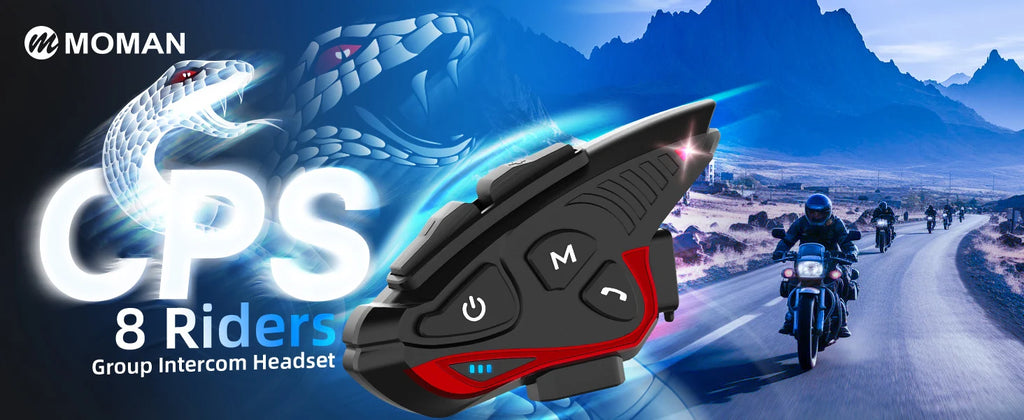Moman Motorcycle Helmet Bluetooth Intercom Helmet Headset CP-S 8 Riders 2000M Group Helmet Communication System Motorbike