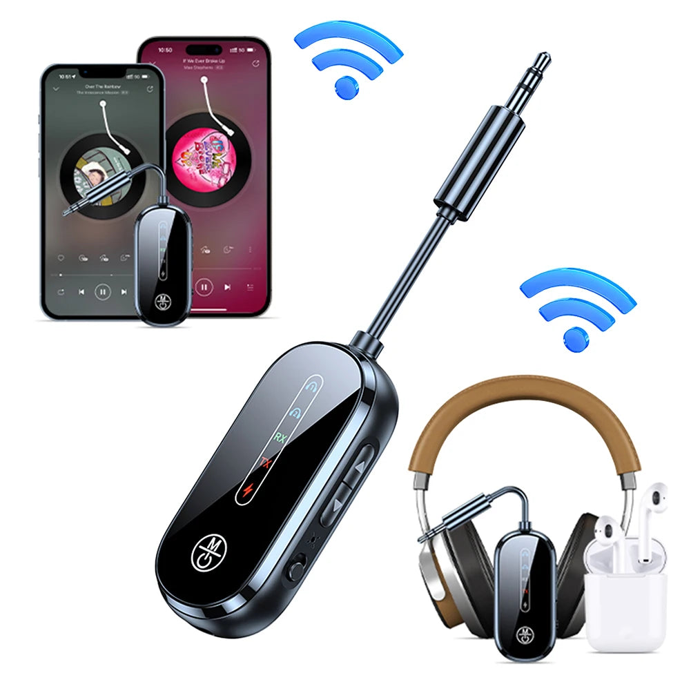 Bluetooth-Compatible Transmitter Receiver 3.5mm Supports 2 AirPods Or Headphones Wireless BT Receiver for Car PC TV Gym Switch