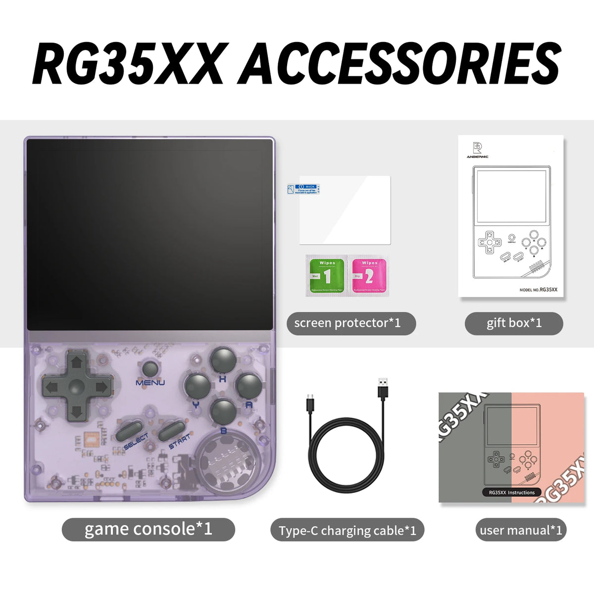 ANBERNIC RG35XX Handheld Game Console Linux System 3.5'' IPS Screen Streaming HD-Output Retro Portable Video Player Gift For Kid