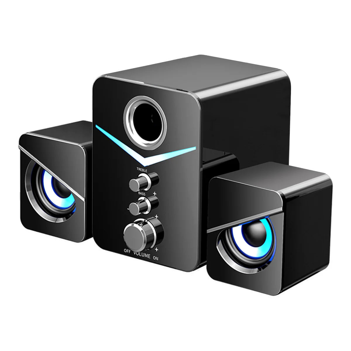 Computer Speakers System Stereo Bass Subwoofer For  Desktop Laptop USB Wired Desktop PC Speaker With RGB LED Light 3.5mm Jack