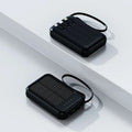 Big Capacity Fast Charging Phone Charger with 3 Built-in Cables Outdoor Power Bank Mini Powerbank External Solar Cells 10000mAh