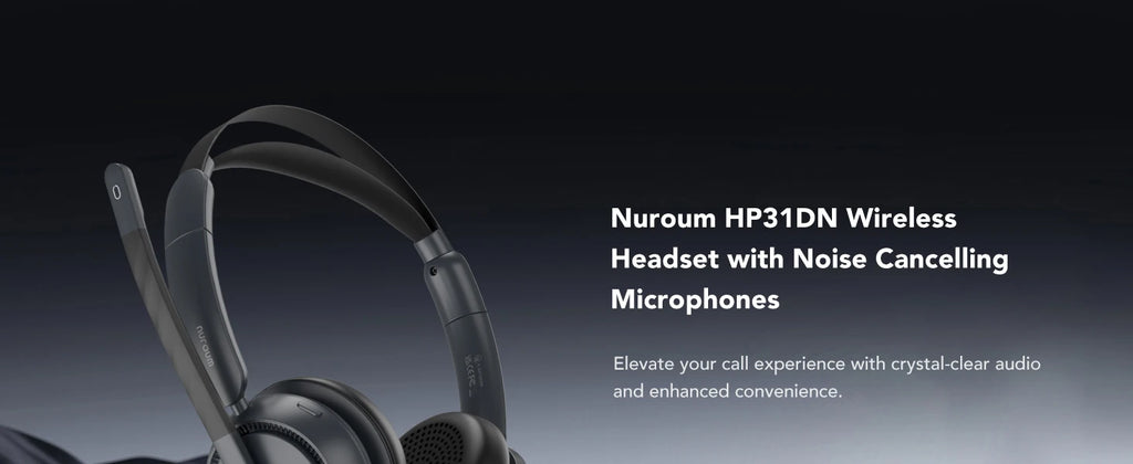 Nuroum Bluetooth 5.3 Wireless Headset with Noise Cancelling Microphone for Work Office Call Center, Mute Button Multi-Point Over Ear Headphones Handsfree Earphone for PC Laptop Computer Teams Zoom Meeting Remote Work Business