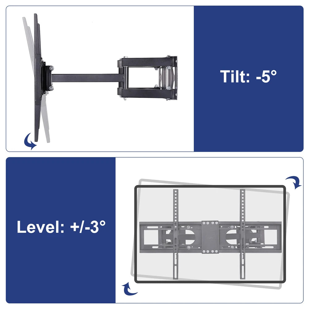 Corner TV Bracket Tilt and Swivel TV Wall Bracket Articulating Arm Full Motion TV Mount for 32-65 inch LCD Wall-mounted TV Stand
