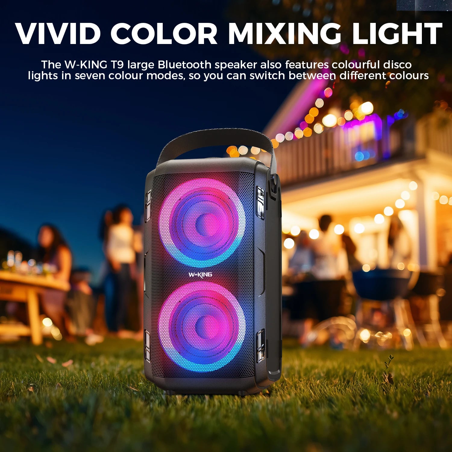 W-KING 180W Peak Party Large Bluetooth Speaker Bigest Boom Box Portable Wireless Removable Battery With Subwoofer USB Playback