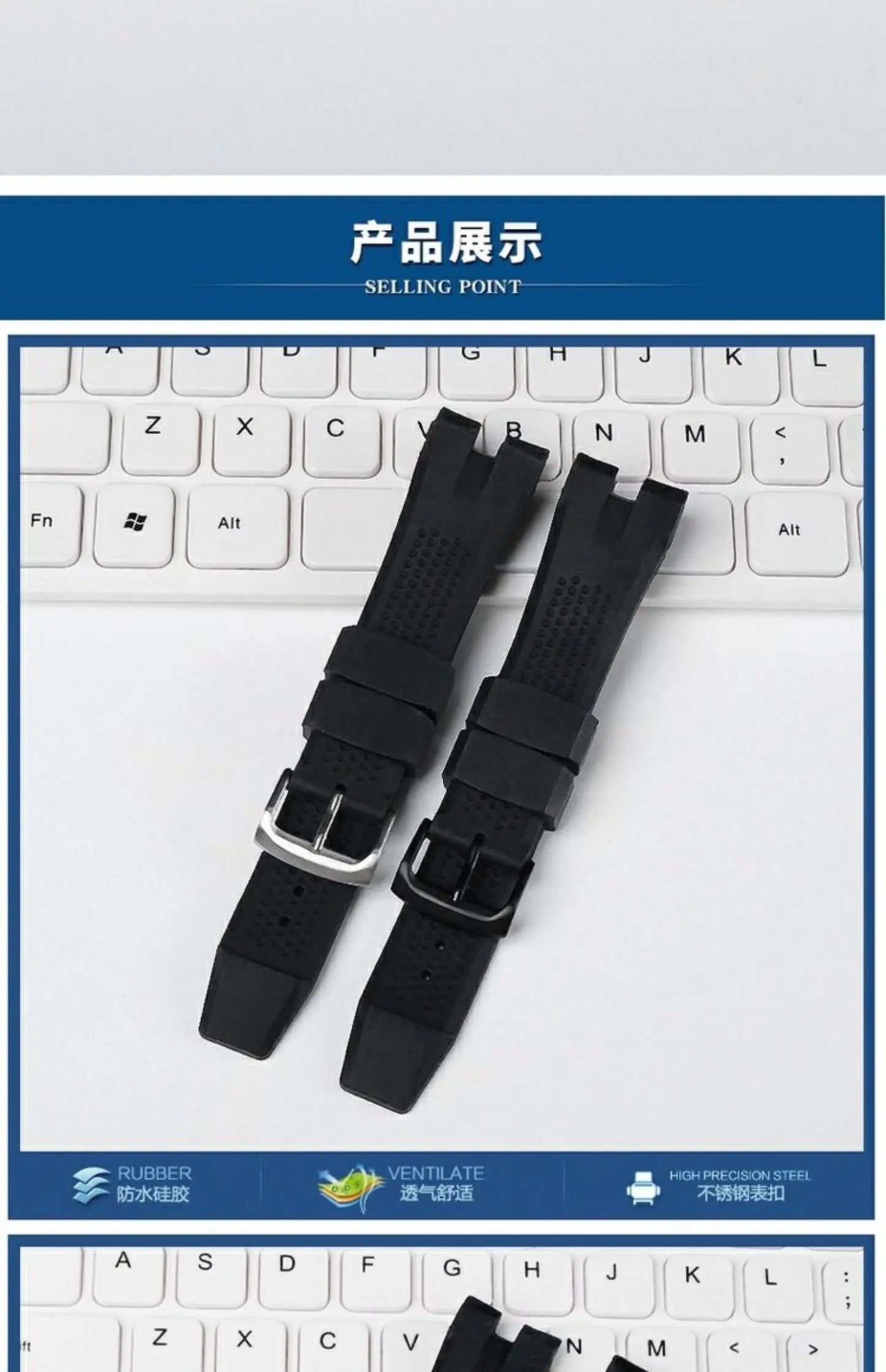 Silicone Strap For Citizen Eco-Drive CA4154 4155 AW1476 1475 1477 Bracelet 24mm Men Rubber Replacement Watch band Accessories