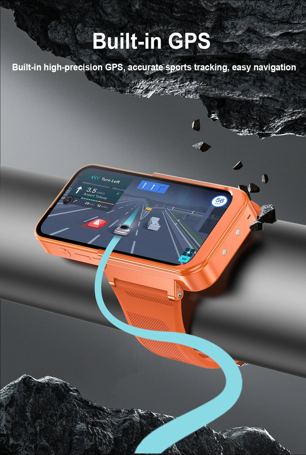 PG999 Smartwatch Phone Touch Screen 4G Wi-Fi GPS Dual SIM Dual StandbGlobal Connect Octa-Core Powerhouse HD Cameras Android 12