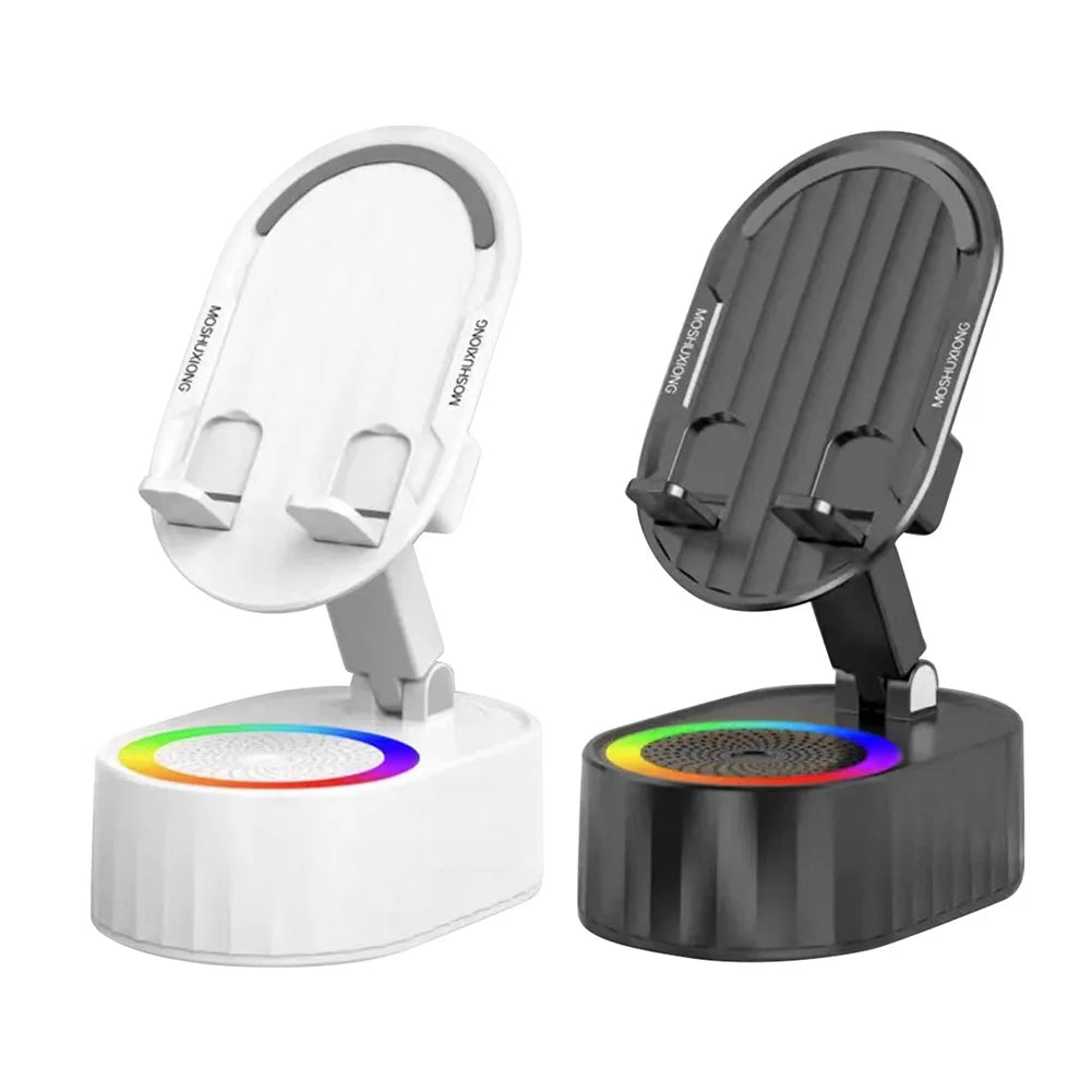 Cellphone Stand with Powerbank Phone Charger Speaker 360 Degree Rotating Induction Phone Bracket Multi-Function for Desk Bedroom