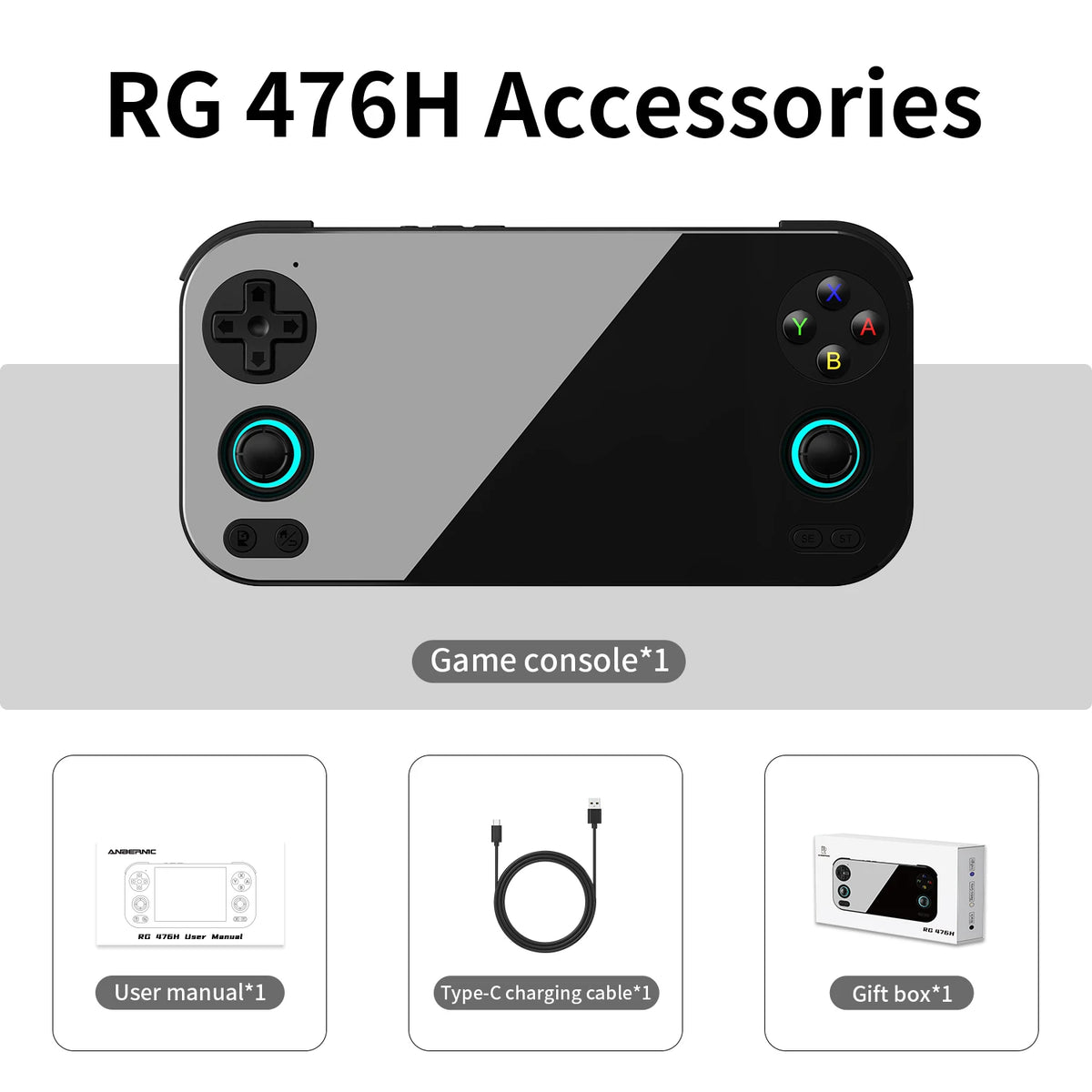 ANBERNIC RG 476H Android Handheld Game Console 4.7"HD Multi-touch Full Screen Hall Triggers Wifi Retro Video Games Player RG476H