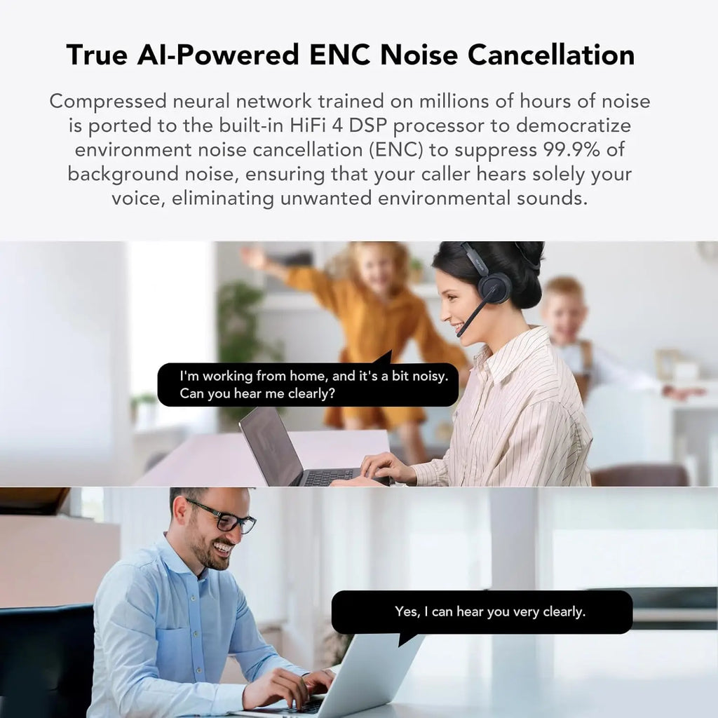 Nuroum Bluetooth 5.3 Wireless Headset with Noise Cancelling Microphone for Work Office Call Center, Mute Button Multi-Point Over Ear Headphones Handsfree Earphone for PC Laptop Computer Teams Zoom Meeting Remote Work Business