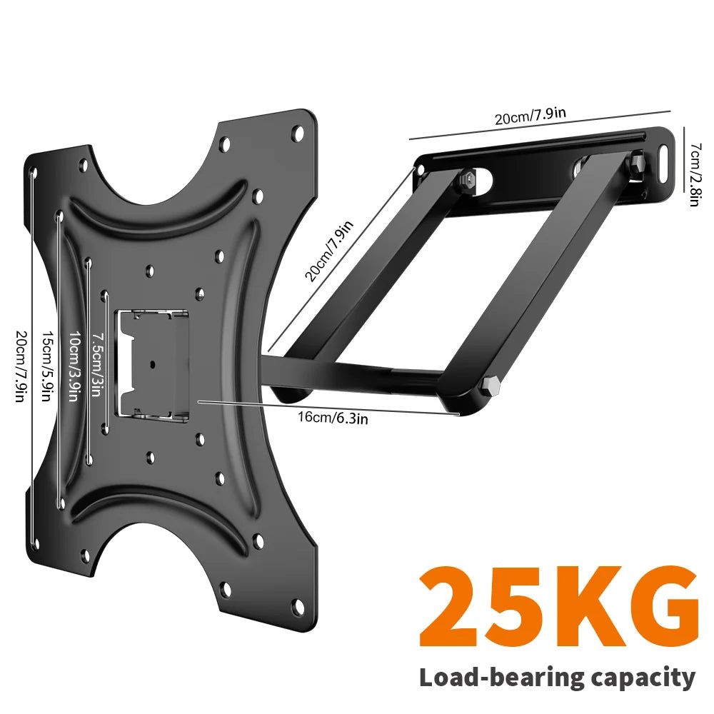 Universal TV Monitor Wall Mount Bracket Articulating Arms Swivel Tilt Extension Rotation for Most 17-55 Inch Flat Curved TVs