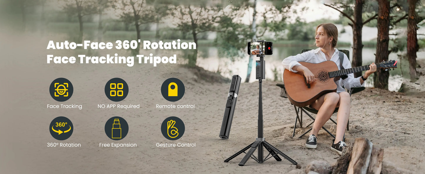 AOCHUAN Smart M3 Handheld Selfie Stick Equipped With AI Tracking And 360° Rotation Without Blind Spots For Smartphone Photograph