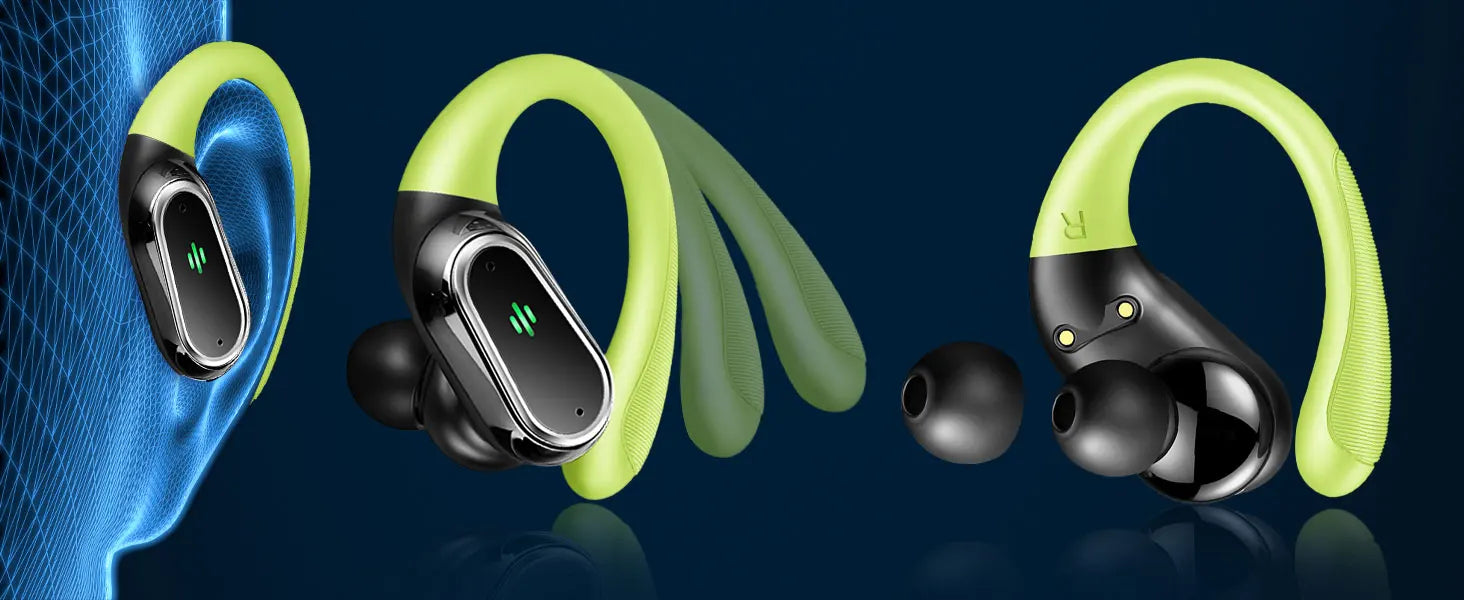 Wireless Earbuds, Bluetooth 5.3 Headphones Sports Headphones In Ear with ENC Noise Cancelling Mic, 50H Playback , LED Display.